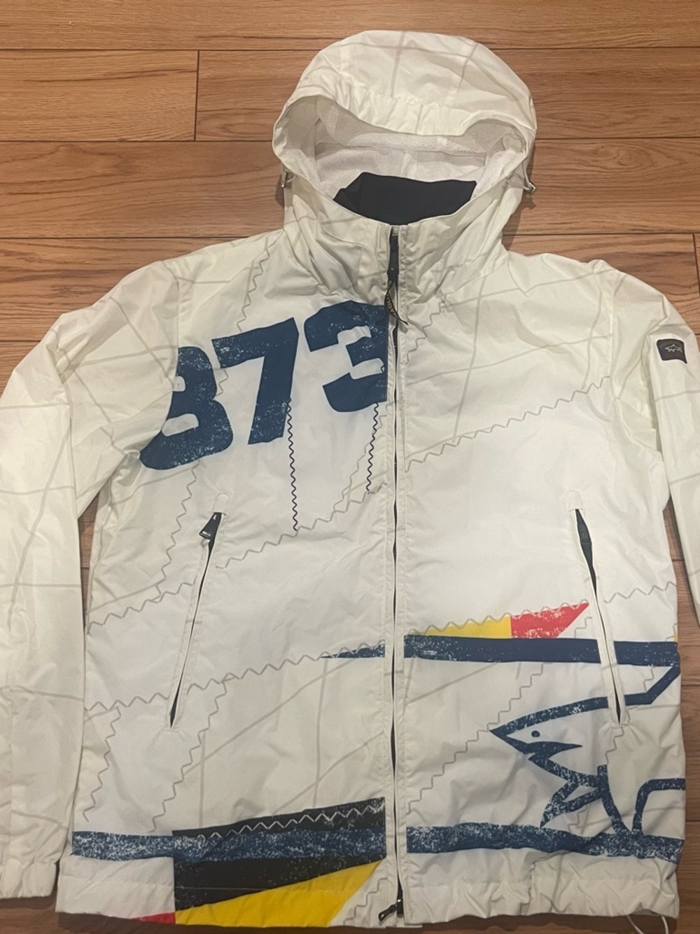 Paul & Shark Yachting Re-Sail Jacket Ltd Edition White Men’s Hooded Windbreaker - Picture 5 of 16